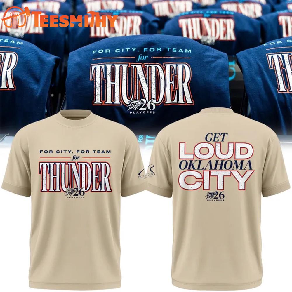Oklahoma City Thunder Playoffs 2026 Game 2 Cream 3D Shirt 1 Oklahoma City Thunder Playoffs 2026 Game 2 Cream 3D Shirt