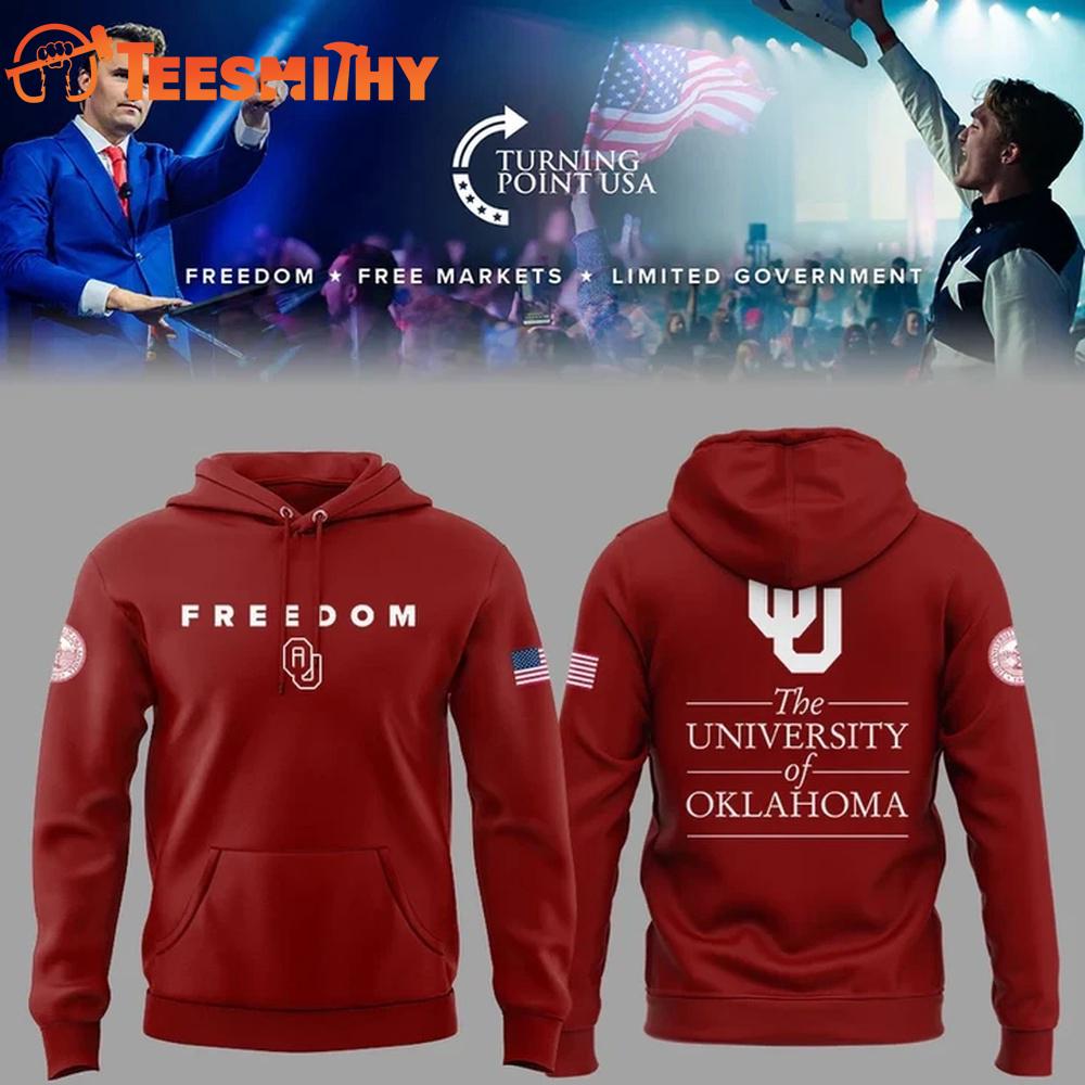 Oklahoma Soners Football x Turning Point USA 2025 Red Hoodie