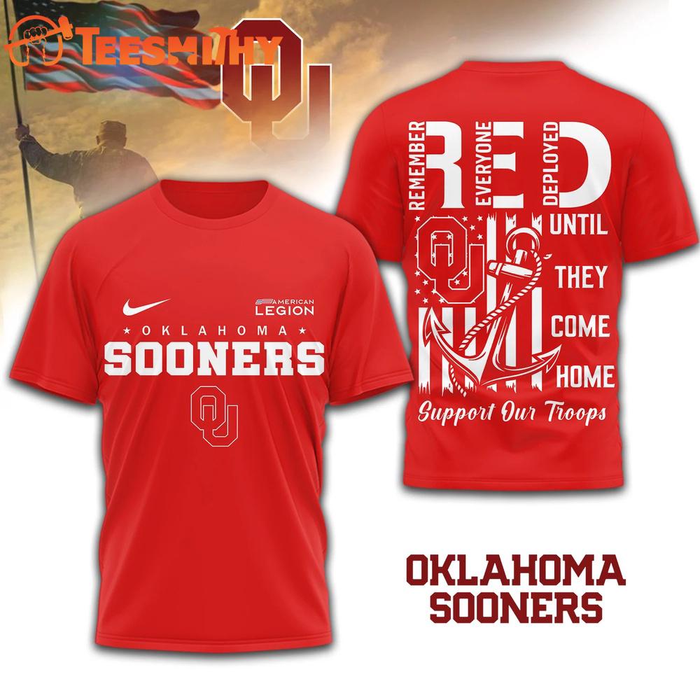 Oklahoma Sooners 2026 NCAA Red Friday 3D T Shirt