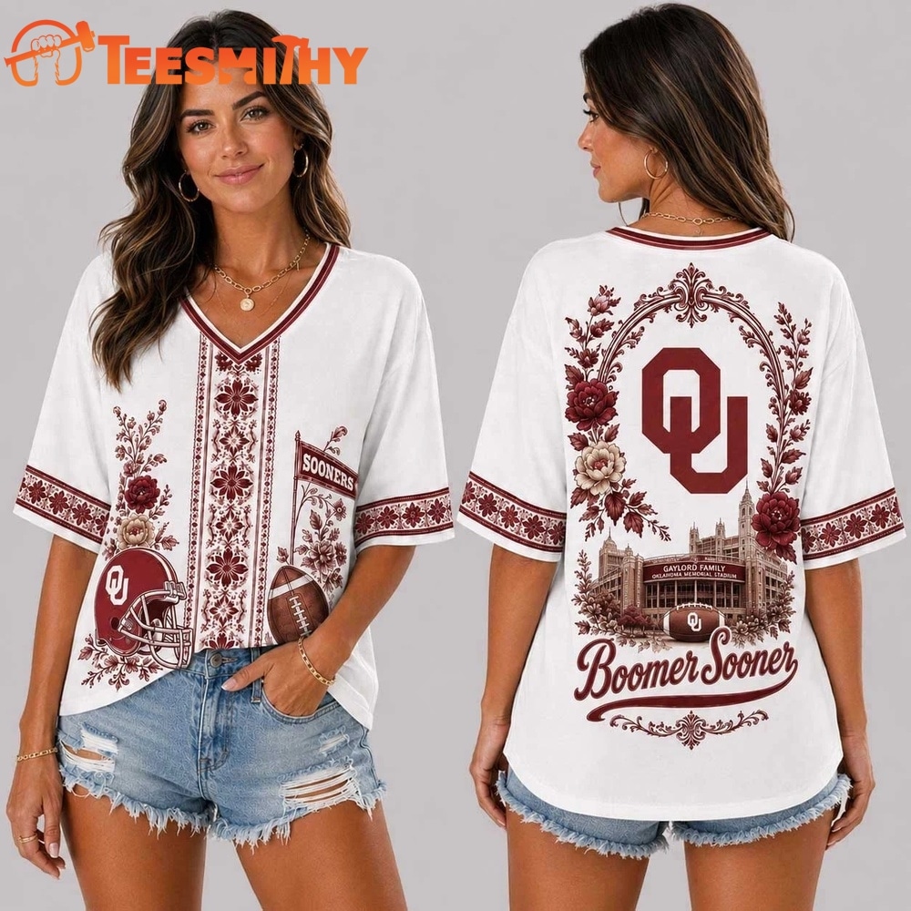 Oklahoma Sooners NCAA Collegiate Pride Collection V Neck T Shirt