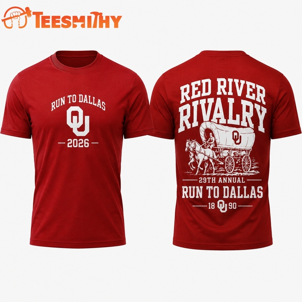 Oklahoma Sooners Red River Rivalry Run To Dallas 2026 T Shirt