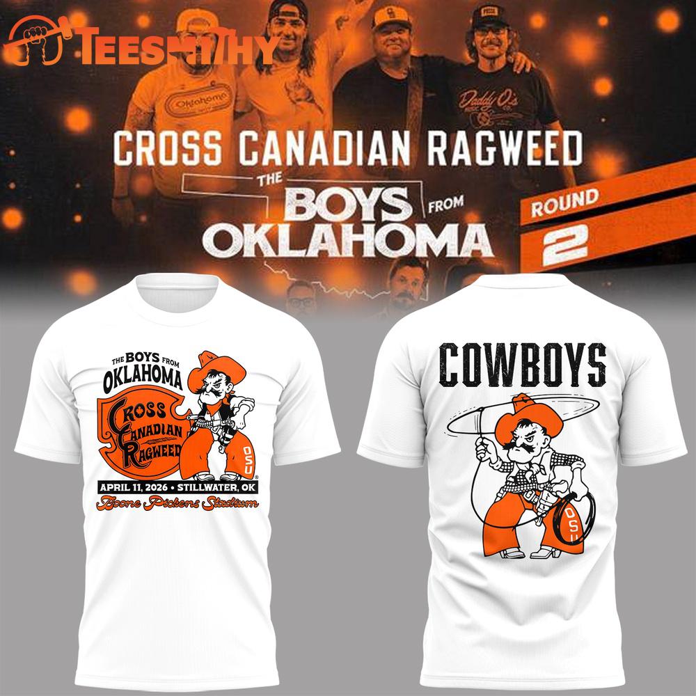 Oklahoma State Cowboys x The Boys 2026 Tour White T Shirt