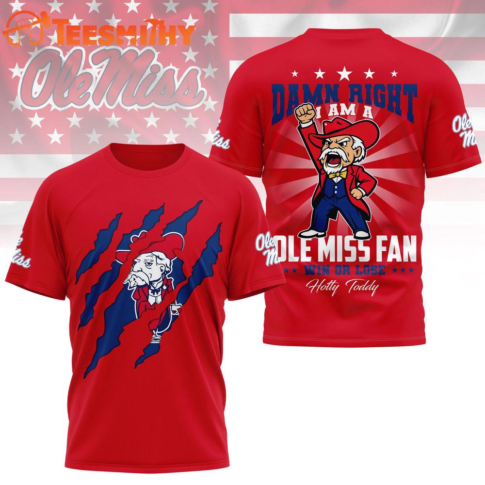 Ole Miss Rebels 2026 NCAA Hotty Toddy 3D Shirt
