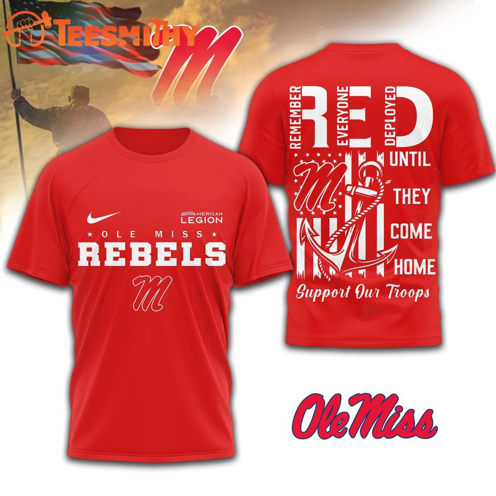 Ole Miss Rebels 2026 NCAA Red Friday 3D T Shirt