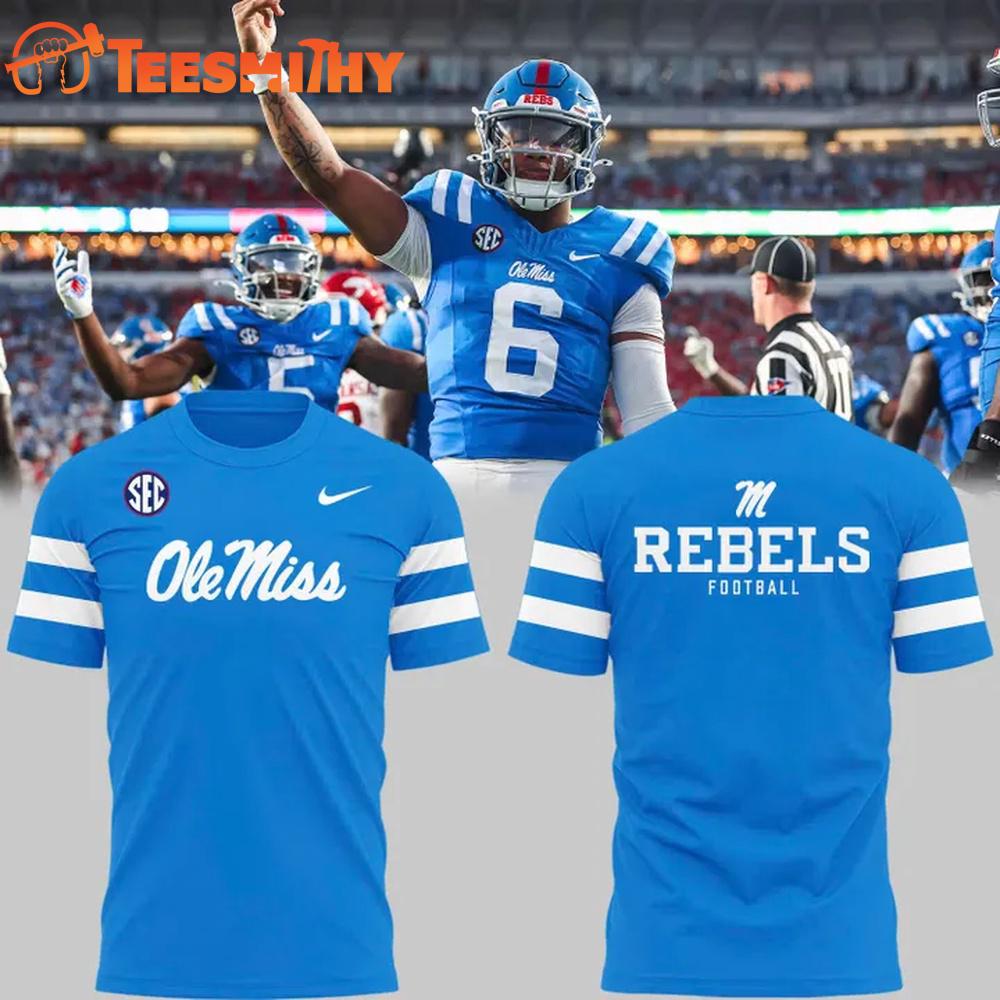 Ole Miss Rebels Football Gameday 2025 Powder Blue T Shirt