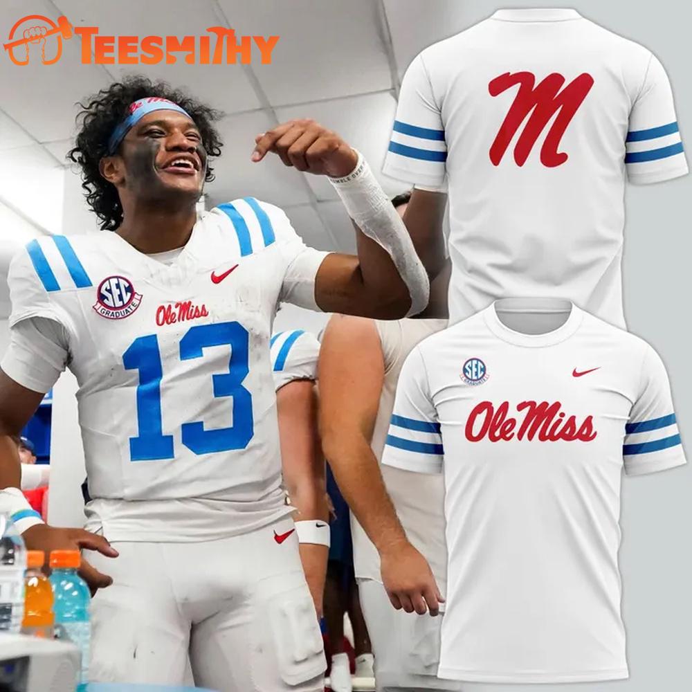 Ole Miss Rebels Football Gameday 2025 White 3D Shirt