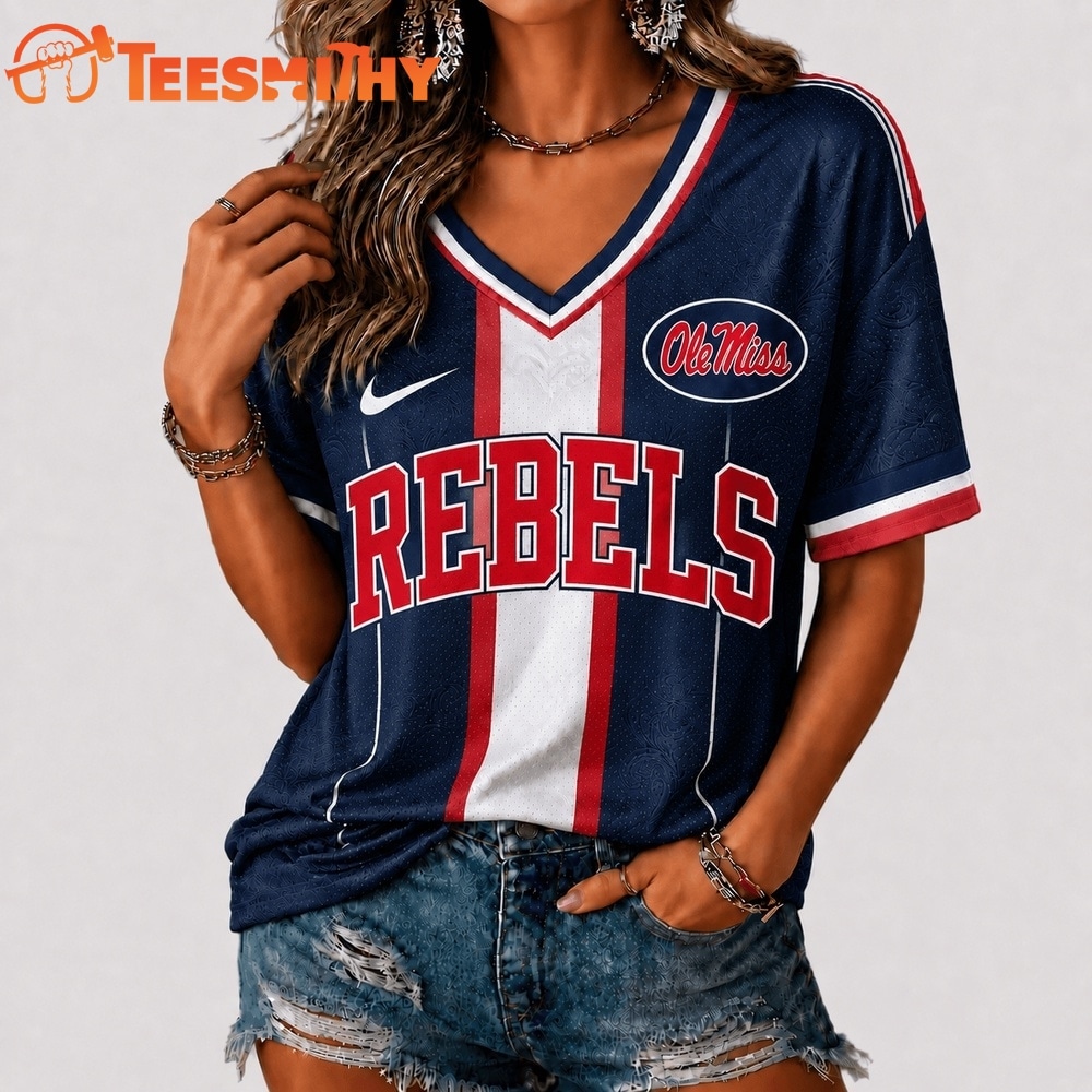 Ole Miss Rebels NCAA Rivalry Game Spirit V neck T Shirt