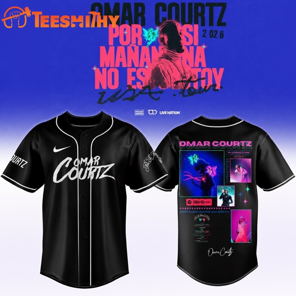 Omar Courtz Por Si Manana No Estoy Tour 2026 Black Baseball Jersey
