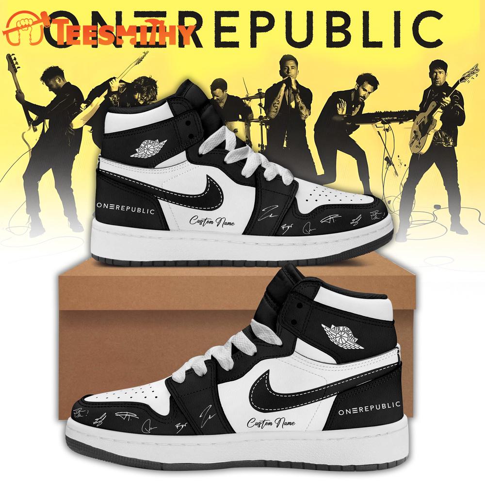 OneRepublic Official Tour 2026 Signature Black Air Jordan 1 Hightop Shoes