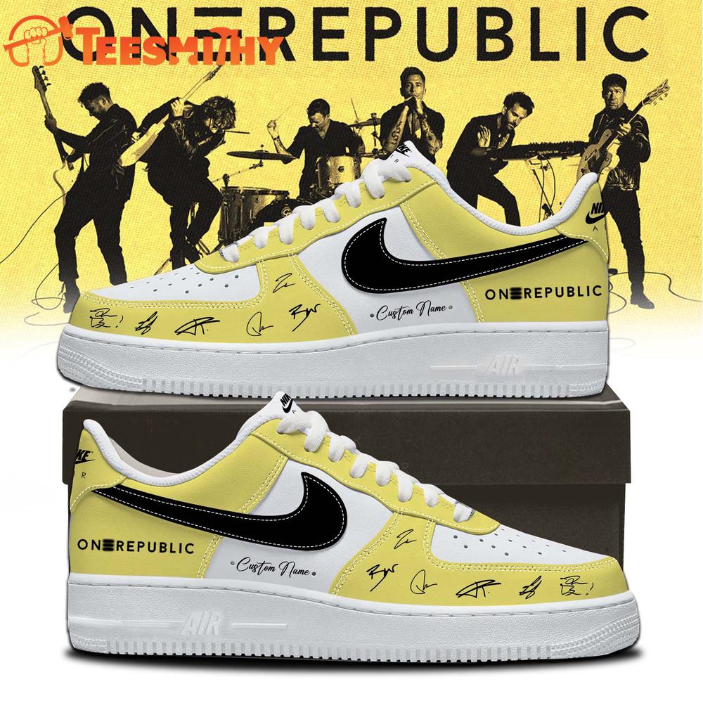 OneRepublic Official Tour 2026 Signature Yellow Air Force 1 Shoes Sneaker