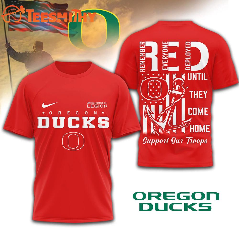 Oregon Ducks 2026 NCAA Red Friday 3D T Shirt