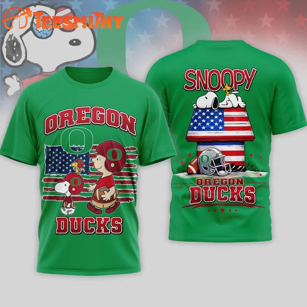 Oregon Ducks NCAA America 250 with Snoopy 3D T Shirt