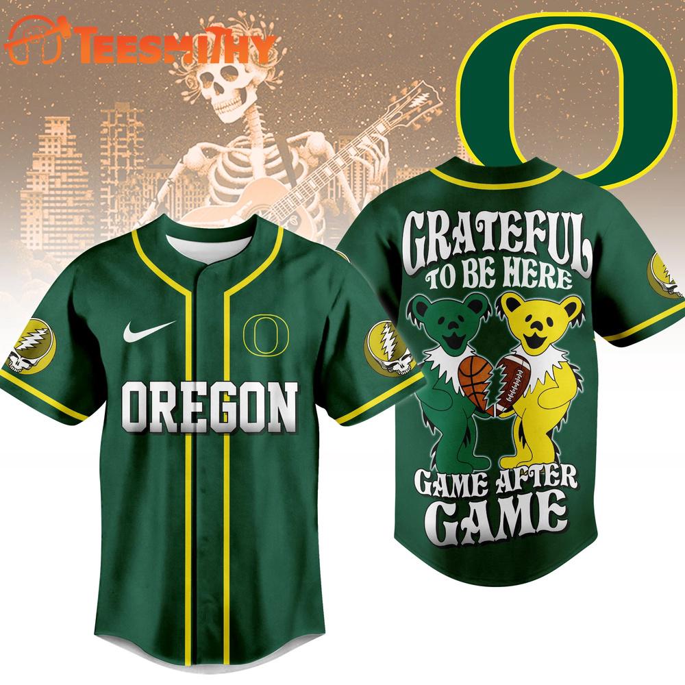 Oregon Ducks NCAA College Grateful Dead Sports Baseball Jersey