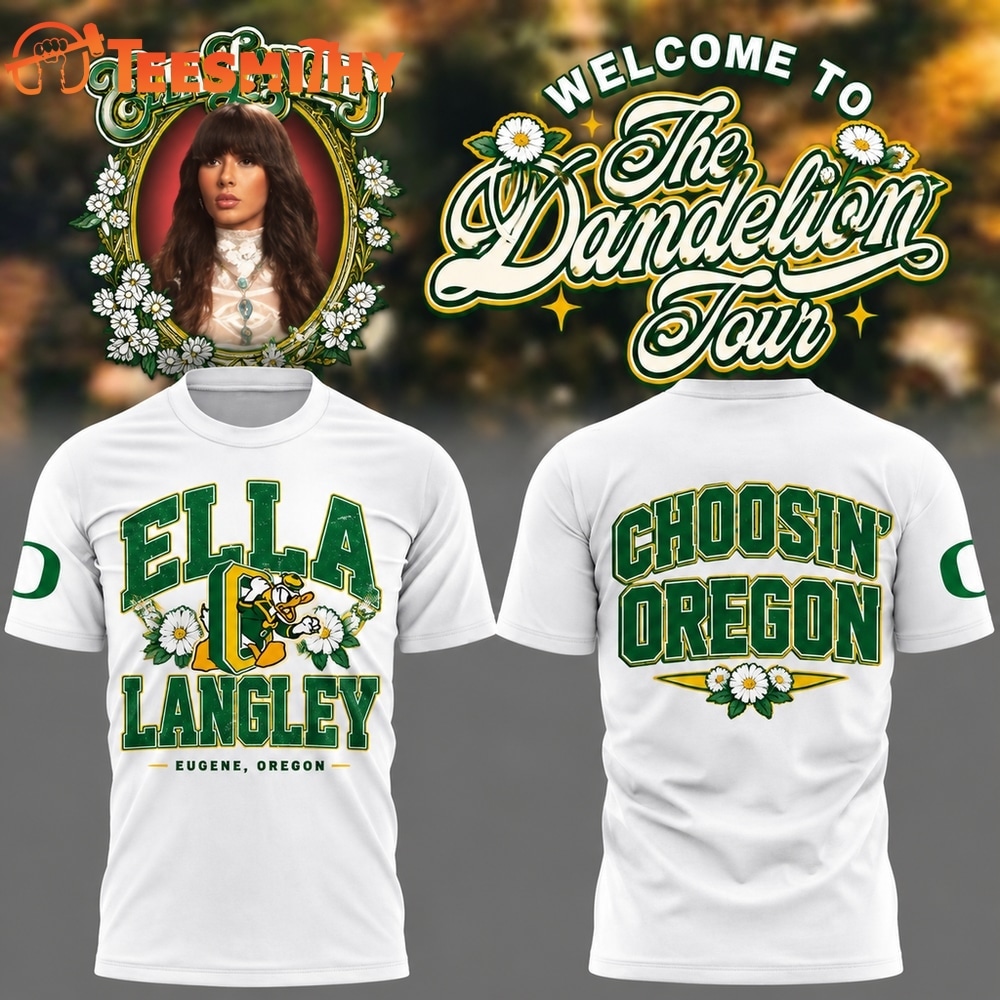 Oregon Ducks x Ella Langley Choosin Oregon The Dandelion Tour 2026 White T Shirt