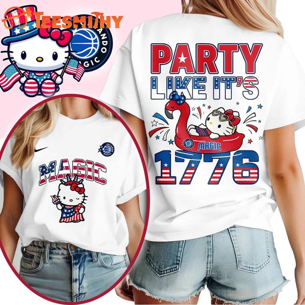 Orlando Magic 2026 NBA Hello Kitty Independence Day Unisex 3D Shirt
