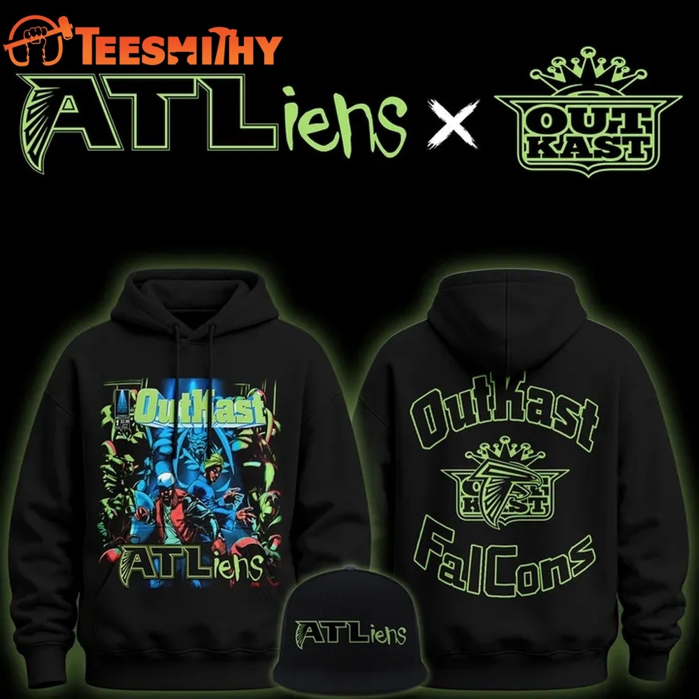 Outkast x Atlanta Falcons 30th Anniversary ATLiens 2026 Black Hoodie