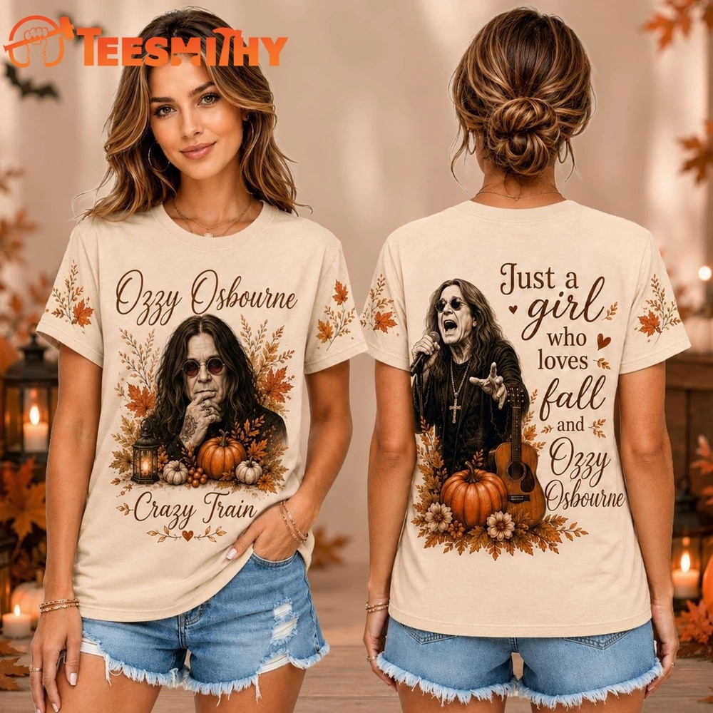 Ozzy Osbourne Autumn Pumpkin Portrait Unisex 3D Shirt