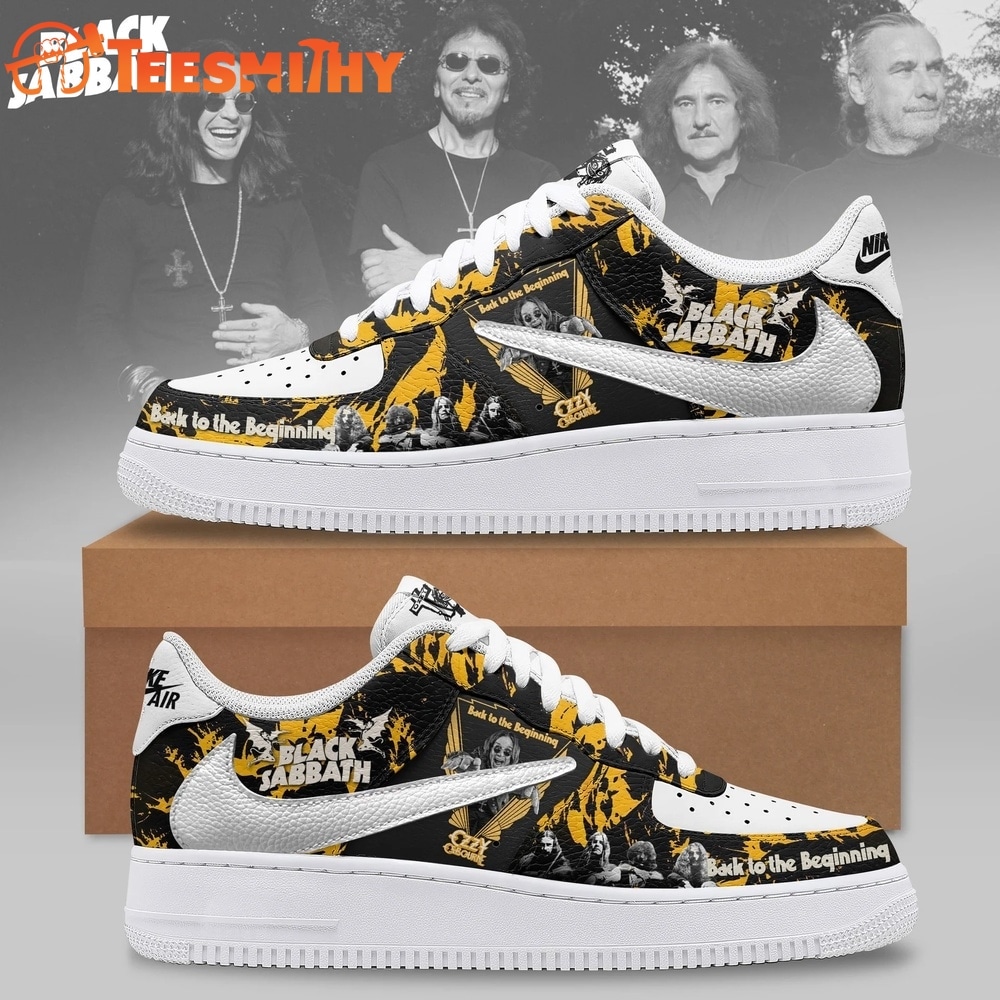 Ozzy Osbourne Black Sabbath Back To The Beginning Yellow Rock Air Force 1 Shoes Sneakers