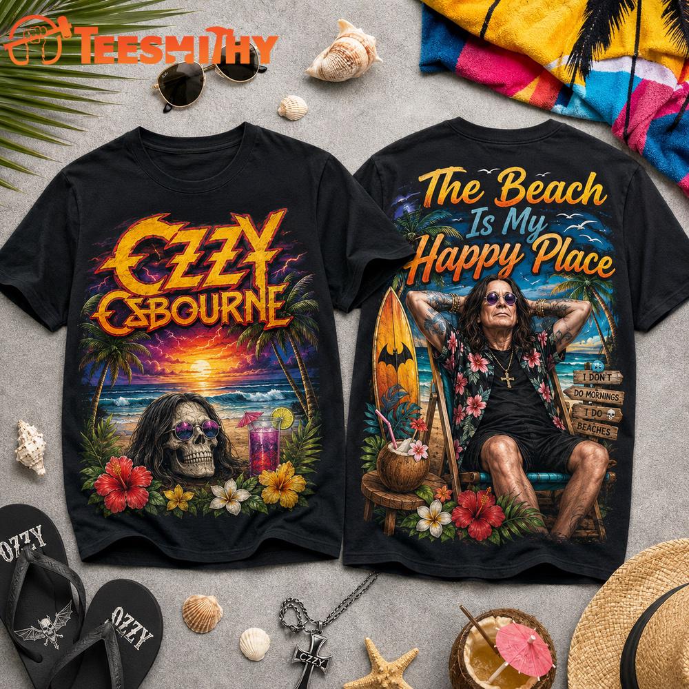 Ozzy Osbourne The Beach Is My Happy Place 3D Shirt