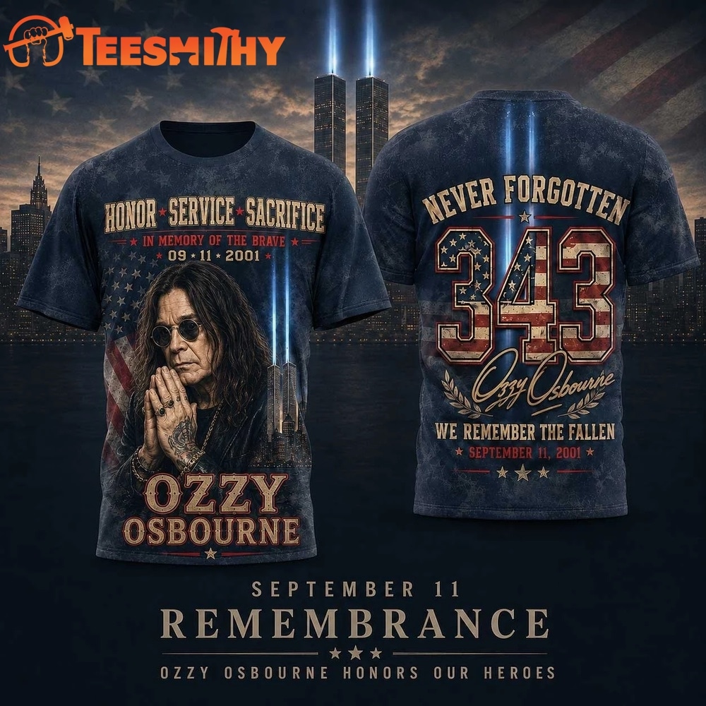 Ozzy Osbourne Twin Towers Tribute 343 Remembering September 11 3D Shirt