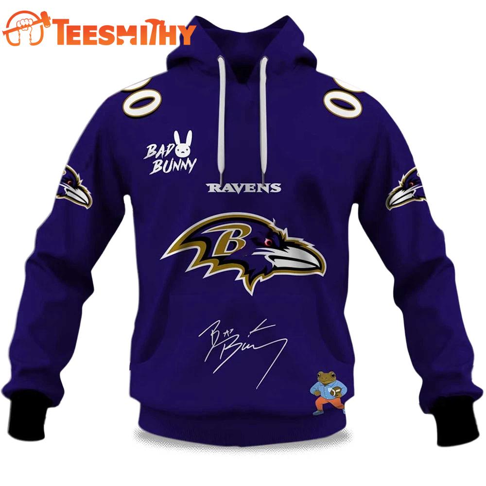 Personalized Baltimore Ravens NFL Bad Bunny Super Bowl LX 2025 2026 Hoodie Shirt