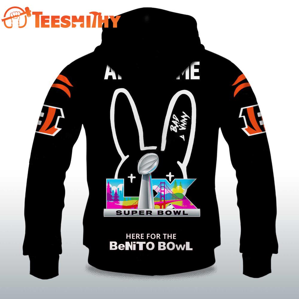Personalized Cincinnati Bengals NFL Bad Bunny Super Bowl LX 2025 2026 Hoodie Shirt
