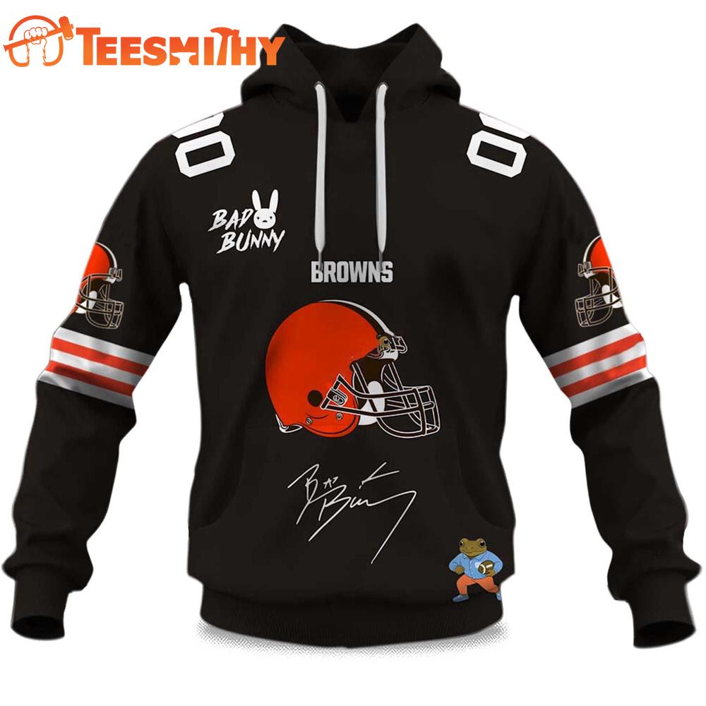 Personalized Cleveland Browns NFL Bad Bunny Super Bowl LX 2025 2026 Hoodie Shirt