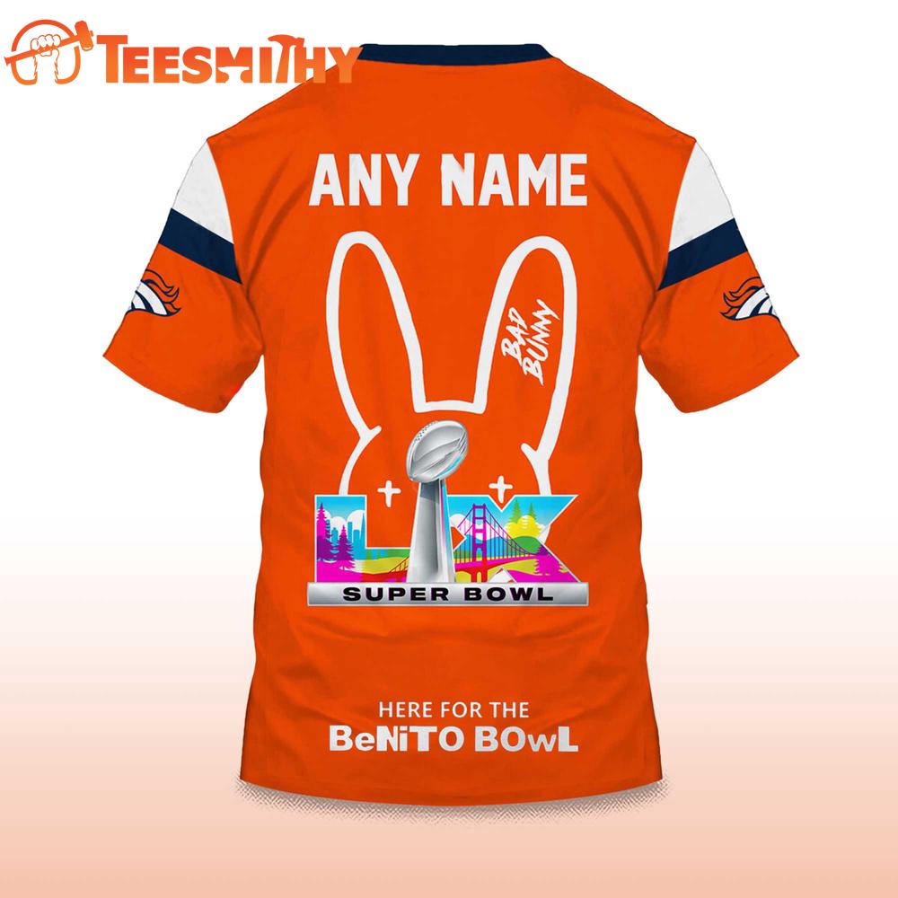 Personalized Denver Broncos NFL Bad Bunny 2026 Super Bowl LX Limited Edition 3D Shirt