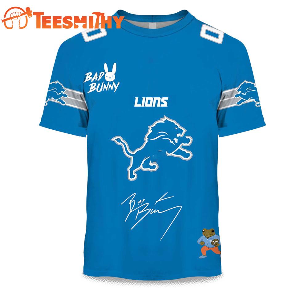Personalized Detroit Lions NFL Bad Bunny 2026 Super Bowl LX Limited Edition 3D Shirt