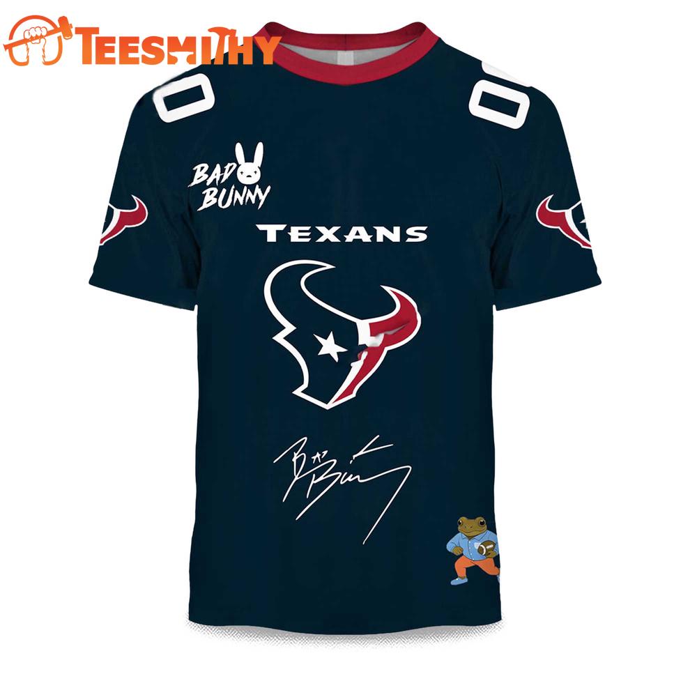 Personalized Houston Texans NFL Bad Bunny 2026 Super Bowl LX Limited Edition 3D Shirt