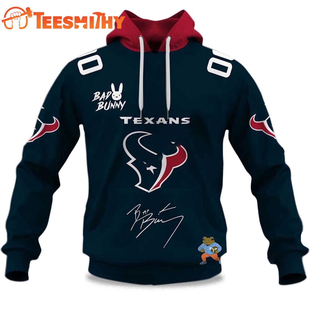 Personalized Houston Texans NFL Bad Bunny Super Bowl LX 2025 2026 Hoodie Shirt