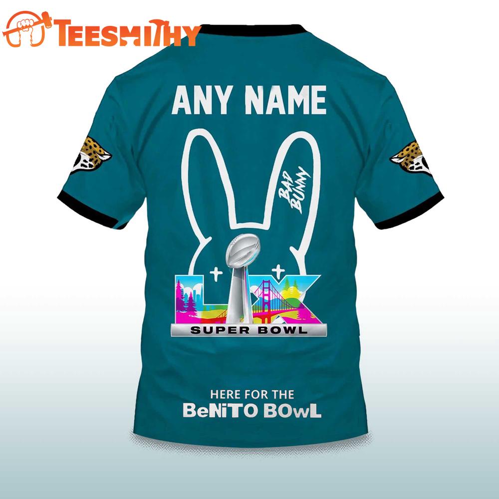 Personalized Jacksonville Jaguars NFL Bad Bunny 2026 Super Bowl LX Limited Edition 3D Shirt