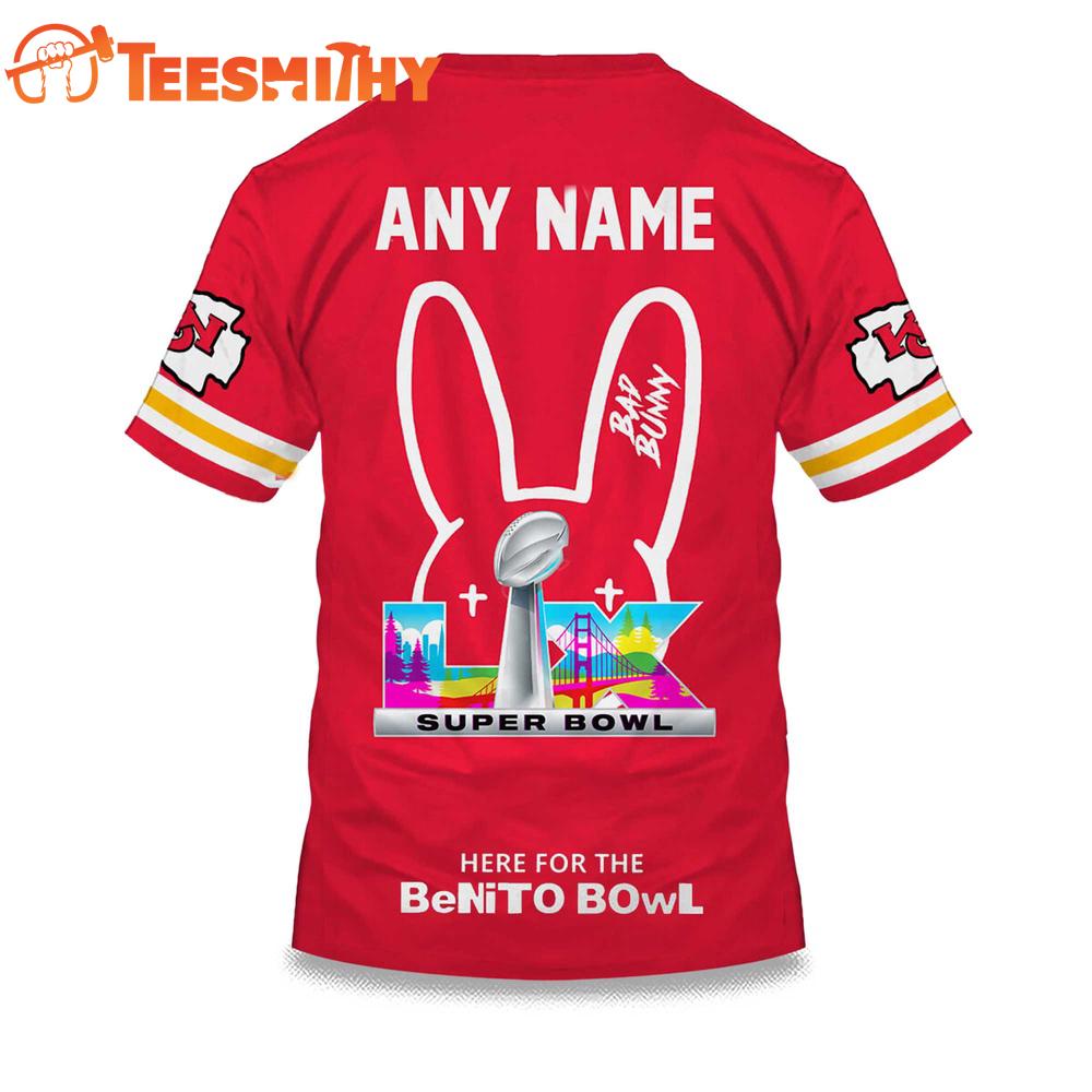 Personalized Kansas City Chiefs NFL Bad Bunny 2026 Super Bowl LX Limited Edition 3D Shirt