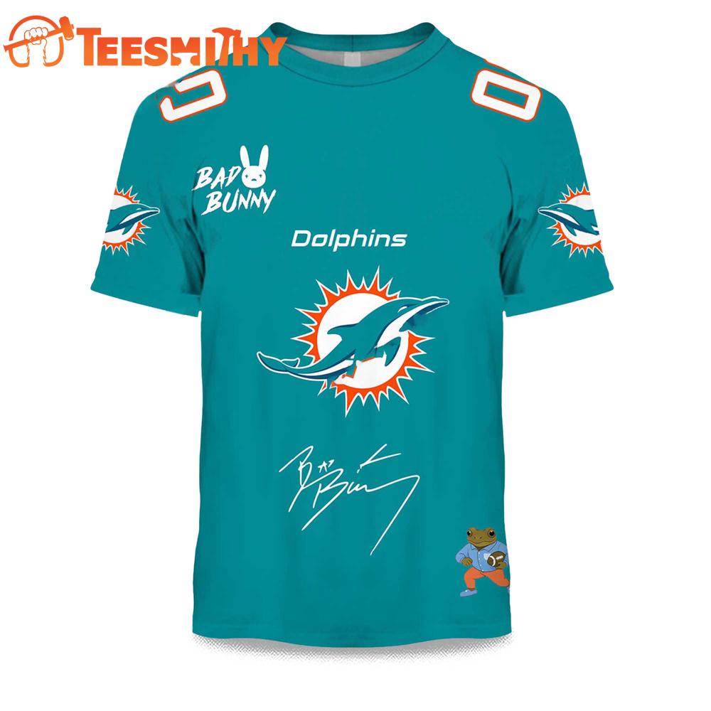Personalized Miami Dolphins NFL Bad Bunny 2026 Super Bowl LX Limited Edition 3D Shirt