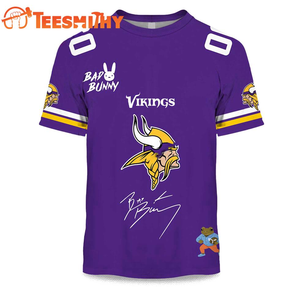 Personalized Minnesota Vikings NFL Bad Bunny 2026 Super Bowl LX Limited Edition 3D Shirt