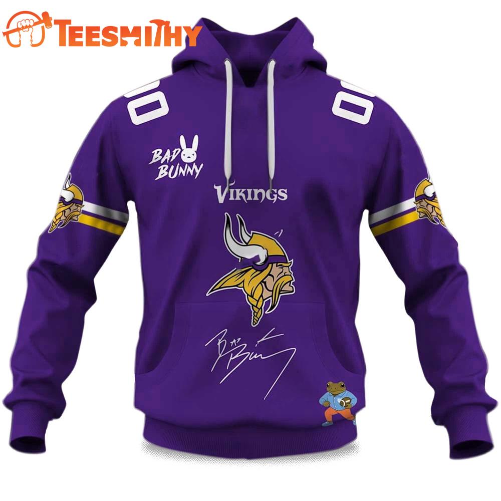 Personalized Minnesota Vikings NFL Bad Bunny Super Bowl LX 2025 2026 Hoodie Shirt