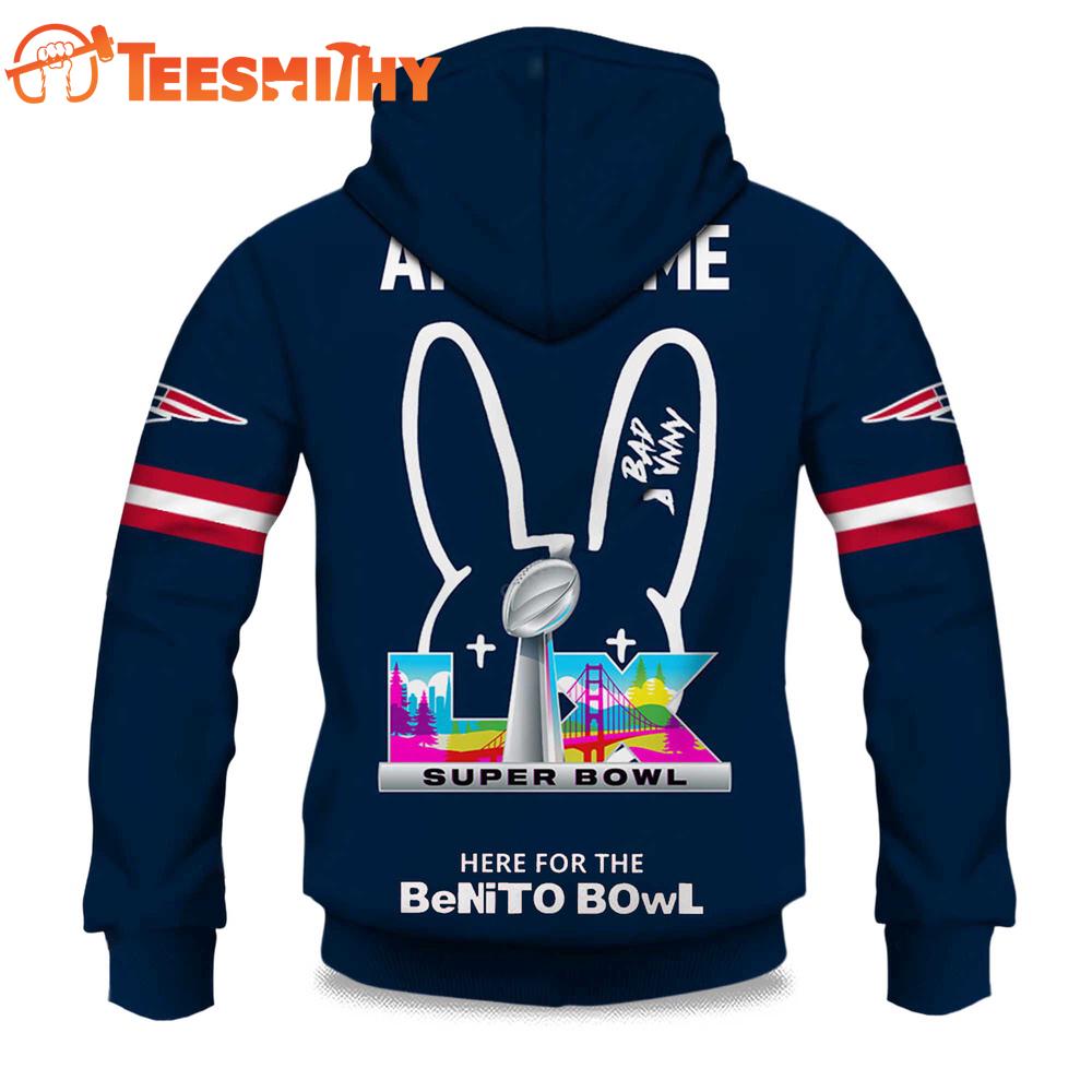 Personalized New England Patriots NFL Bad Bunny Super Bowl LX 2025 2026 Hoodie Shirt