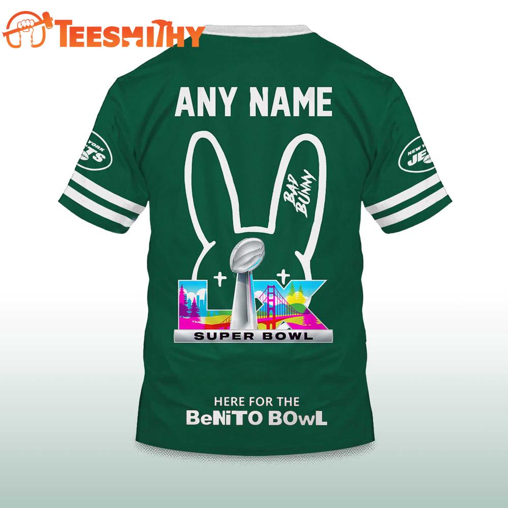 Personalized New York Jets NFL Bad Bunny 2026 Super Bowl LX Limited Edition 3D Shirt
