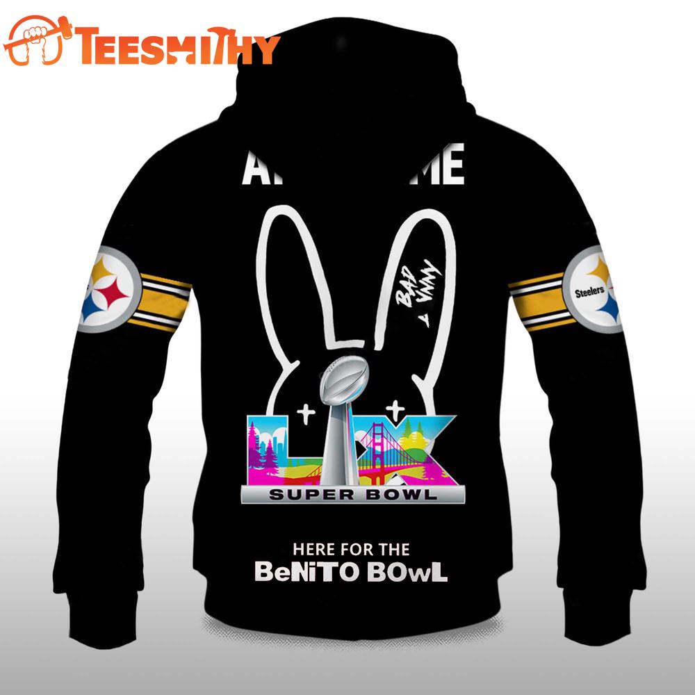 Personalized Pittsburgh Steelers NFL Bad Bunny Super Bowl LX 2025 2026 Hoodie Shirt