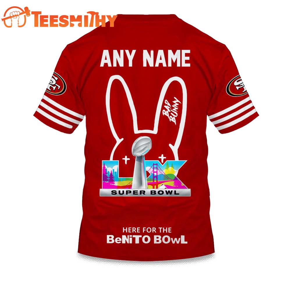 Personalized San Francisco 49ers NFL Bad Bunny 2026 Super Bowl LX Limited Edition 3D Shirt