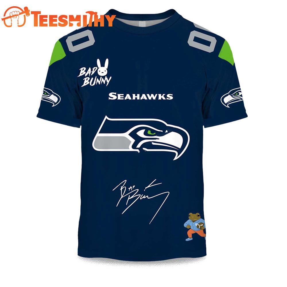 Personalized Seattle Seahawks NFL Bad Bunny 2026 Super Bowl LX Limited Edition 3D Shirt
