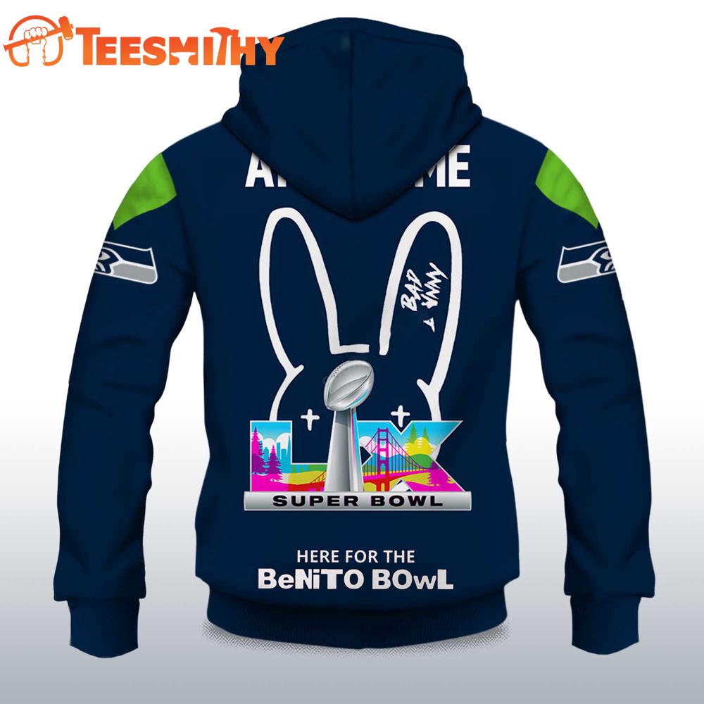 Personalized Seattle Seahawks NFL Bad Bunny Super Bowl LX 2025 2026 Hoodie Shirt