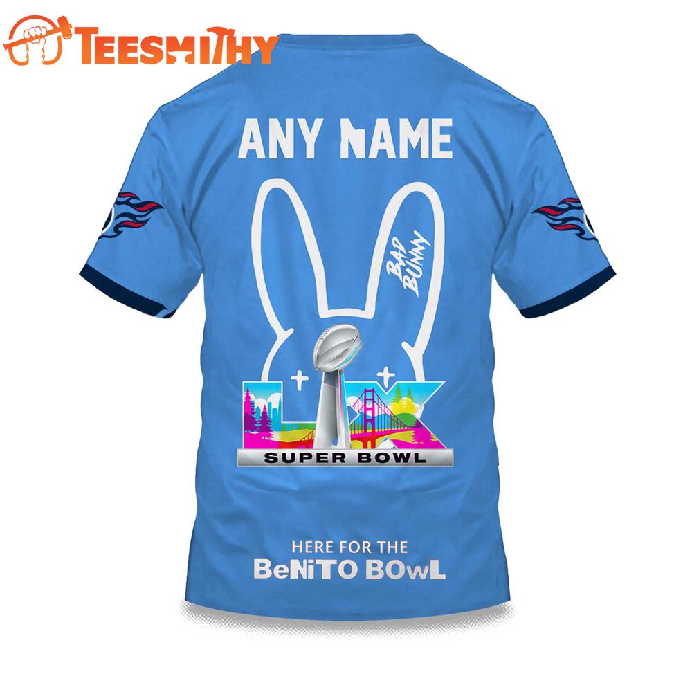Personalized Tennessee Titans NFL Bad Bunny 2026 Super Bowl LX Limited Edition 3D Shirt