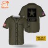 Personalized US Army Rank Veteran Baseball Jersey