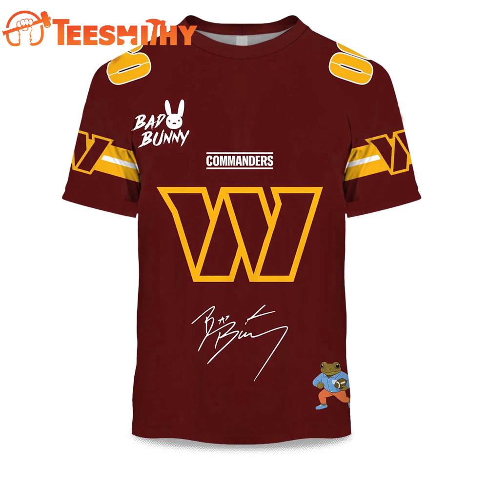 Personalized Washington Commanders NFL Bad Bunny 2026 Super Bowl LX Limited Edition 3D Shirt