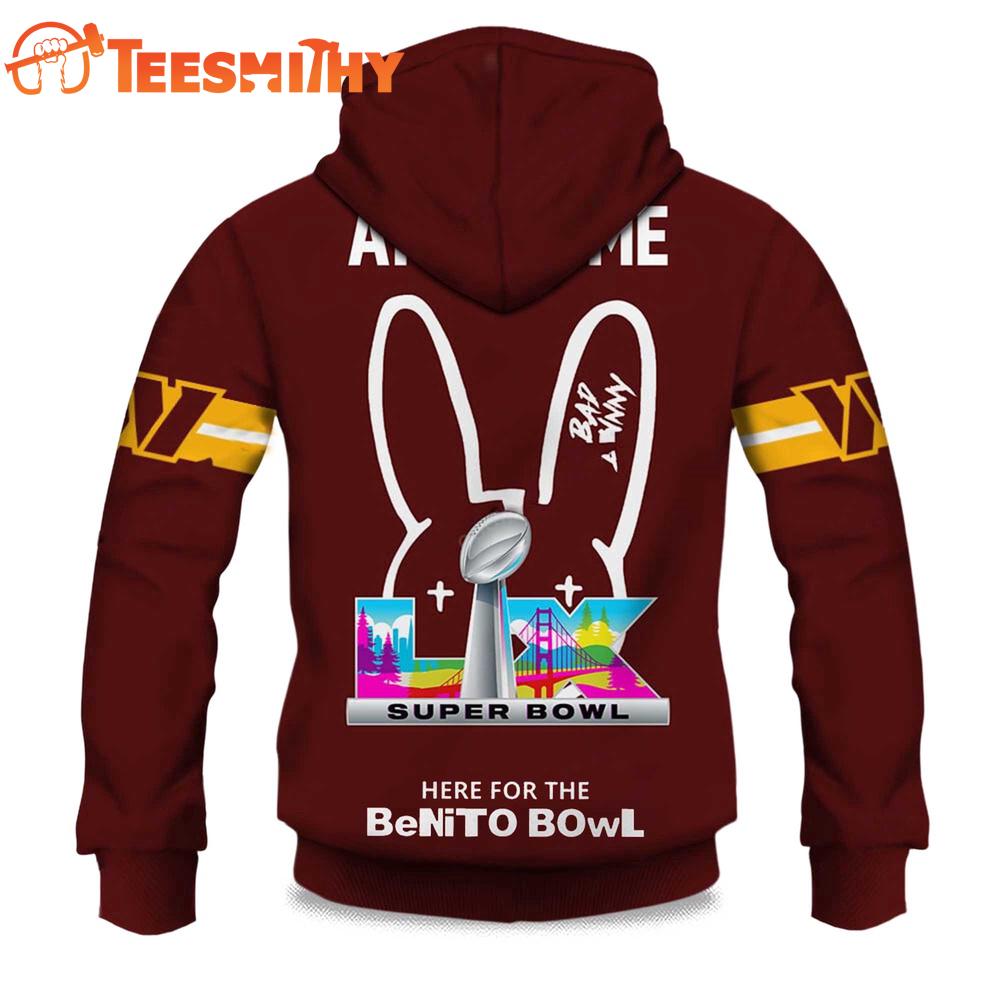 Personalized Washington Commanders NFL Bad Bunny Super Bowl LX 2025 2026 Hoodie Shirt
