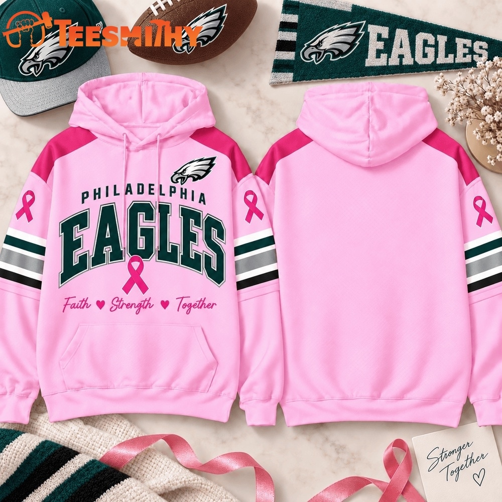Philadelphia Eagles 2026 NFL Breast Cancer Awareness Game Day Hoodie Shirt