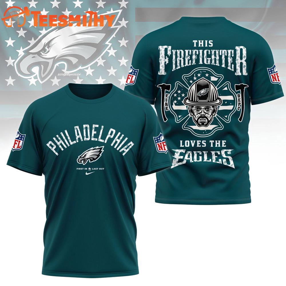 Philadelphia Eagles 2026 NFL Firefighter Tribute 3D Shirt