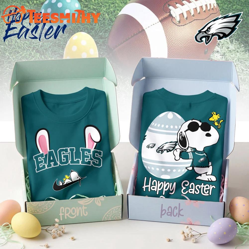 Philadelphia Eagles 2026 NFL Happy Snoopy Easter All Over Print Shirt