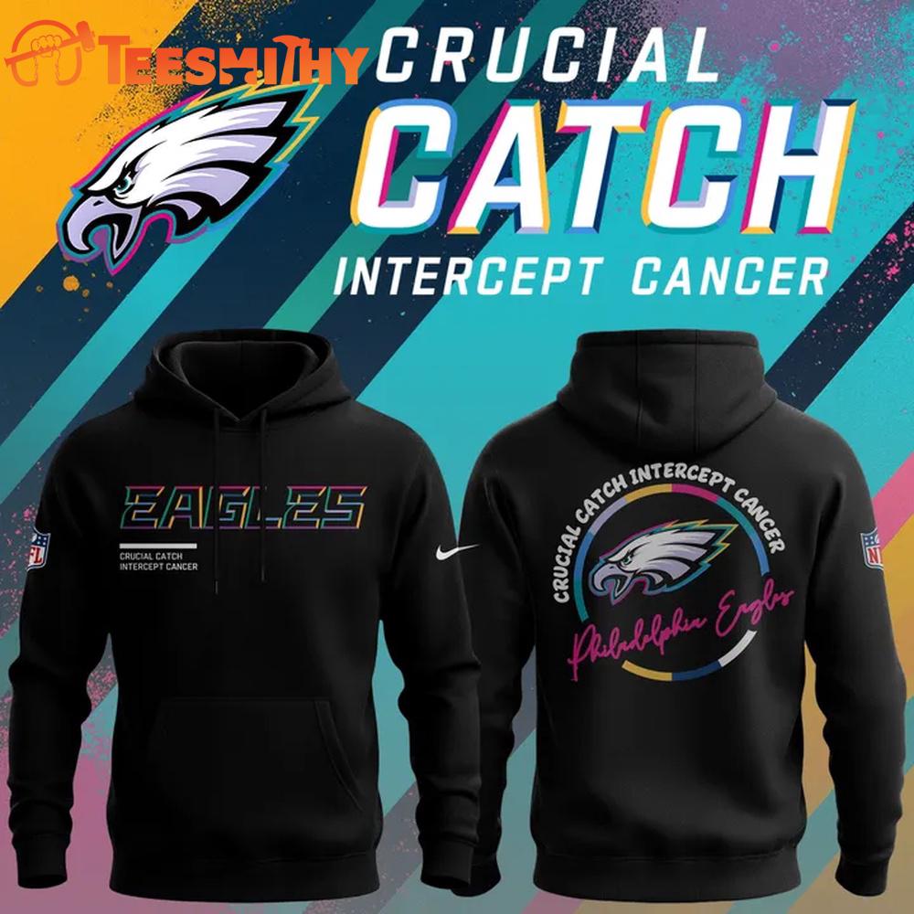 Philadelphia Eagles Crucial Catch 2025 Printed Hoodie